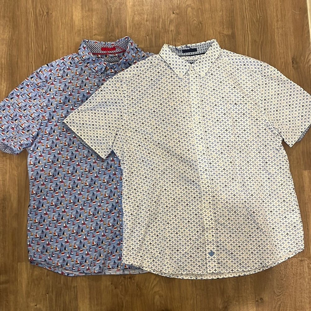2 Johnston and Murphy short sleeve button downs